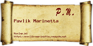 Pavlik Marinetta névjegykártya